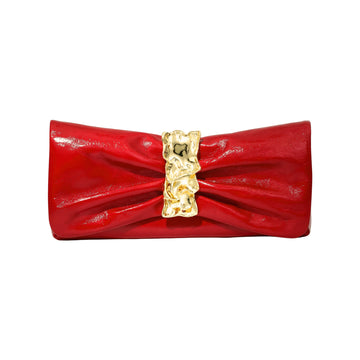 Gold Ribbon Convertible Shoulder Bag- Rouge