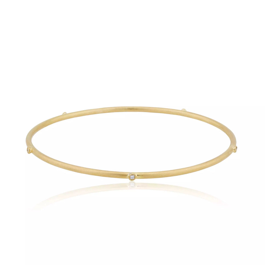 24k gold HAMMERED diamond BANGLE