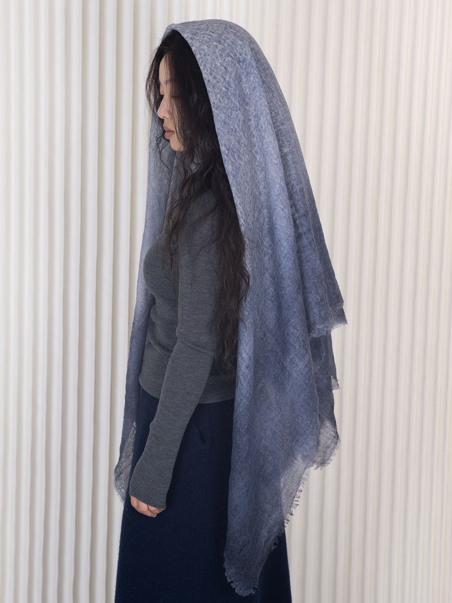 Ombre Hana Cashmere Scarf - Navy