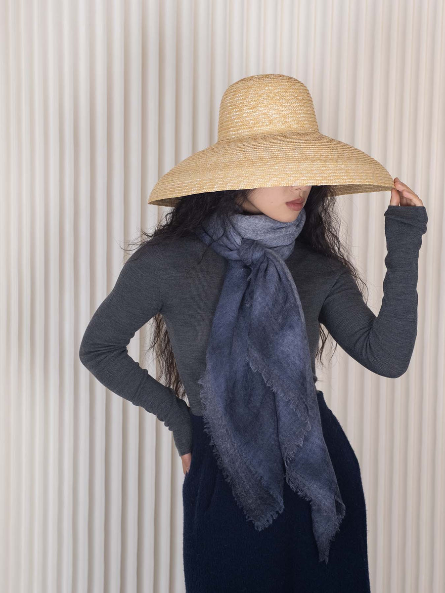 Ombre Hana Cashmere Scarf - Navy