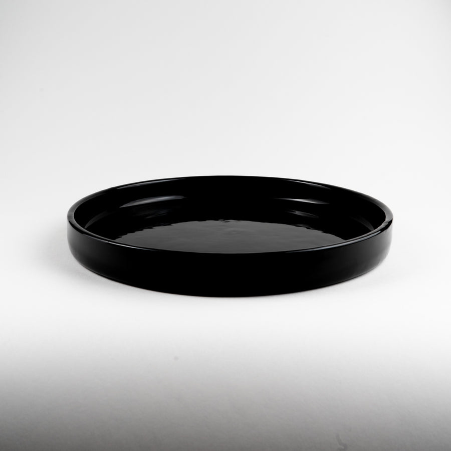 Large Black Ceramic Plate