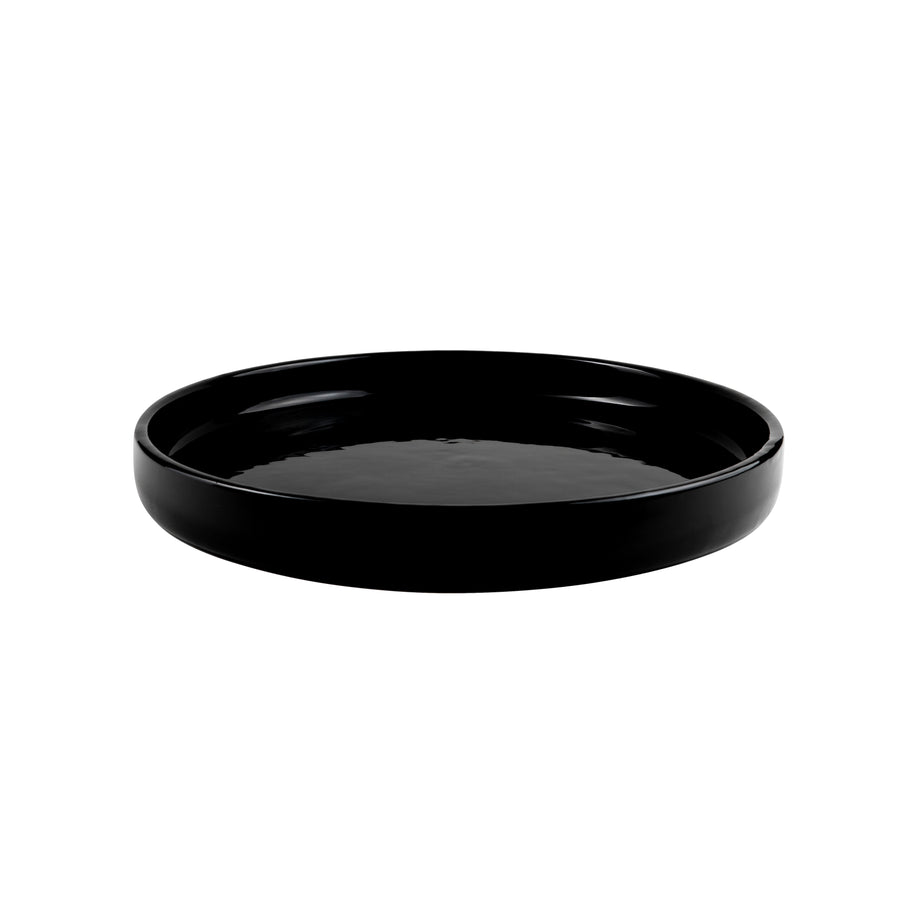 Large Black Ceramic Plate