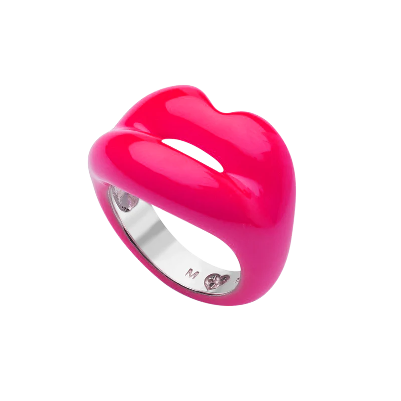 Hotlips Neon Pink Ring- Size 6