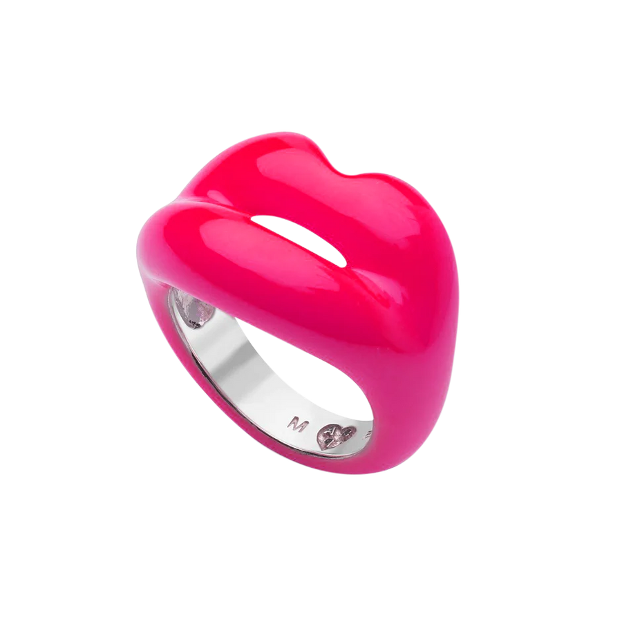 Hotlips Neon Pink Ring- Size 8