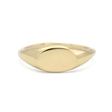 Gold Capo Oval Signet Ring - 7