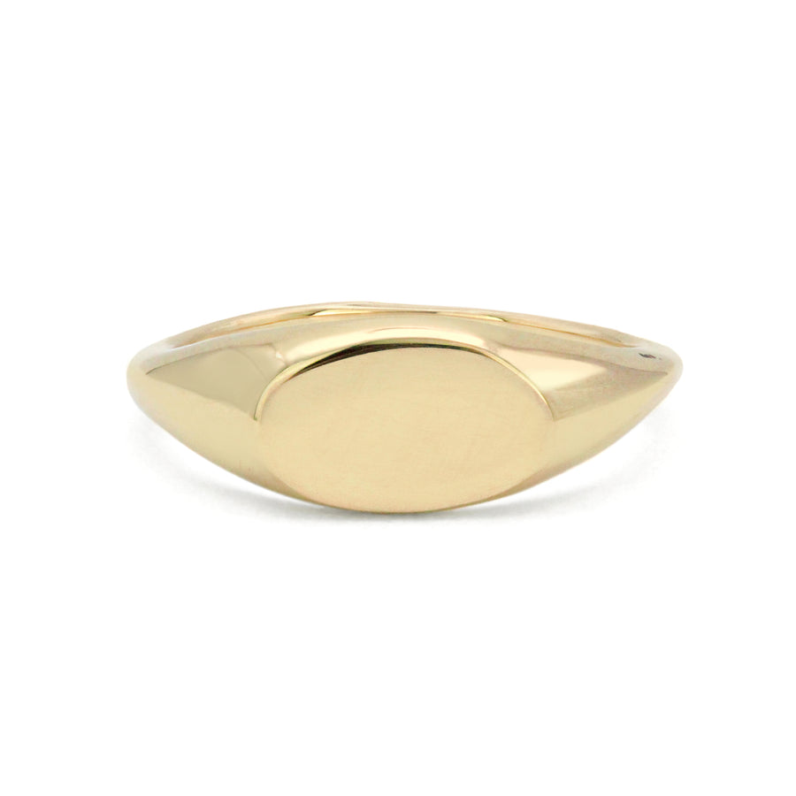 Gold Capo Oval Signet Ring - 7