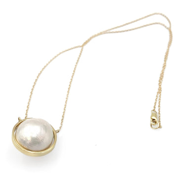 Single Bezel Baroque Pearl Necklace - 14K Yellow Gold