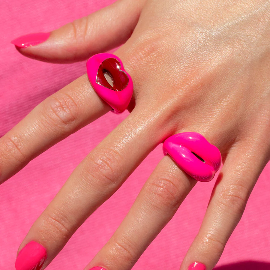 Hotlips Neon Pink Ring- Size 8