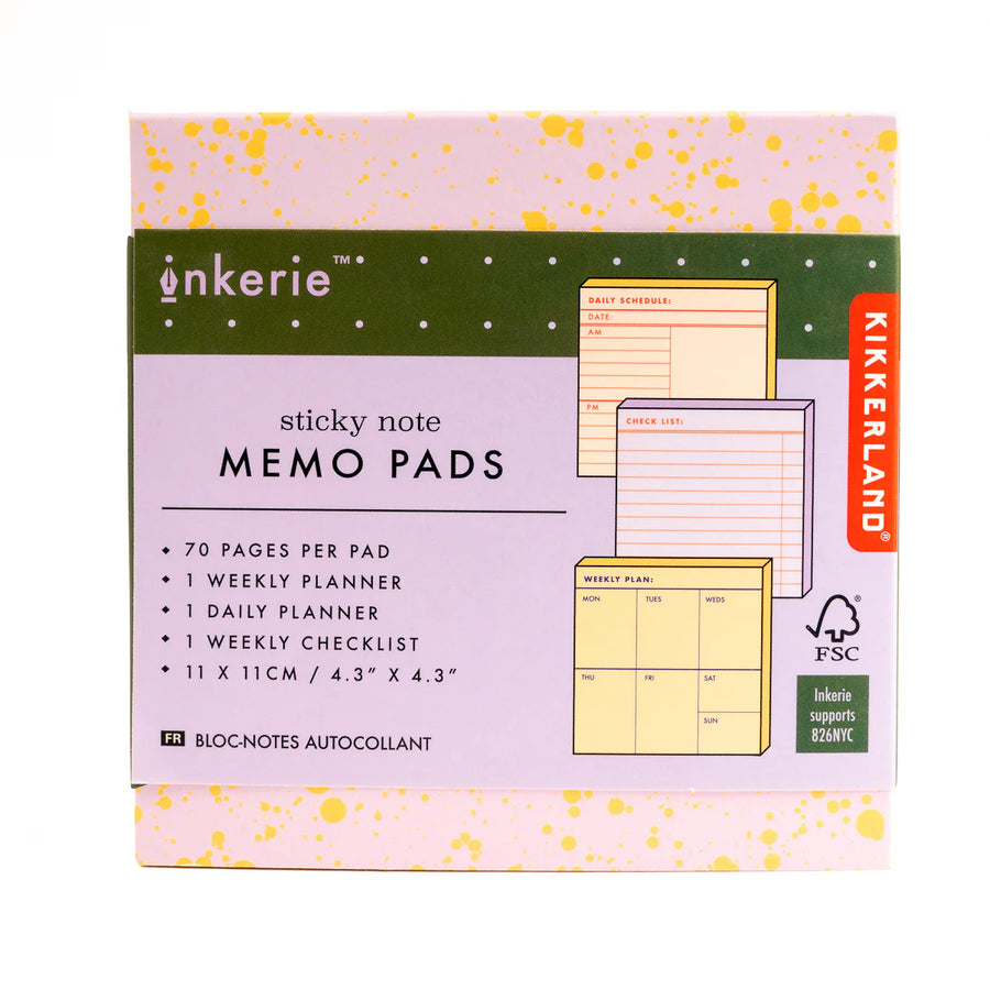 Inkerie sticky note memo pads