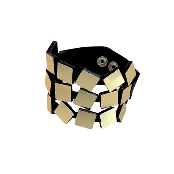 Gold Bauhaus Bracelet Squares 3 Stands