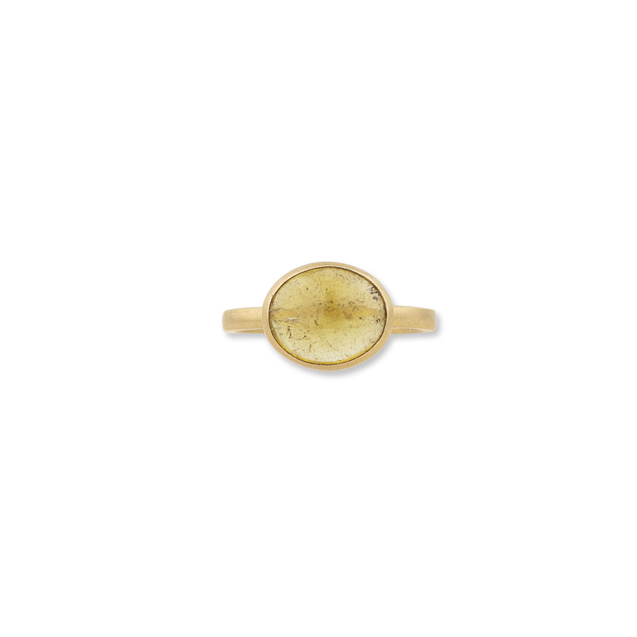 one-of-a-kind JELLYBONBON YELLOW OVAL TOURMALINE RING - SIZE 6