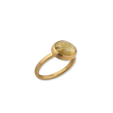 one-of-a-kind JELLYBONBON YELLOW OVAL TOURMALINE RING - SIZE 6