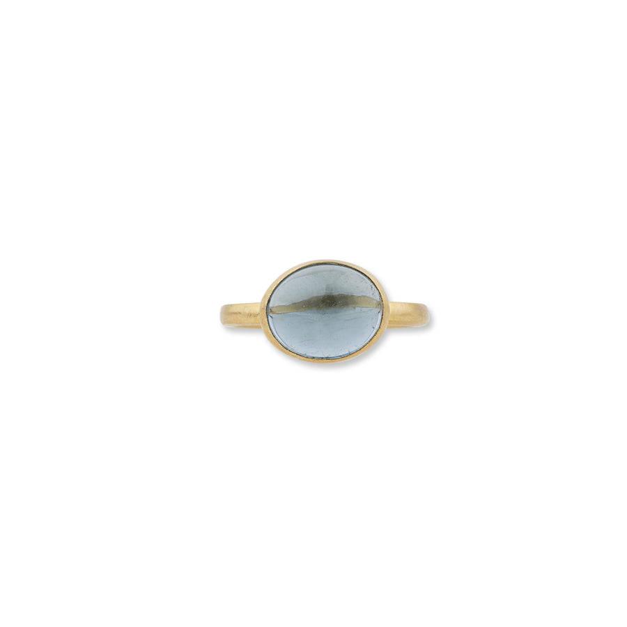 one-of-a-kind JELLYBONBON BLUE OVAL TOURMALINE RING - SIZE 6