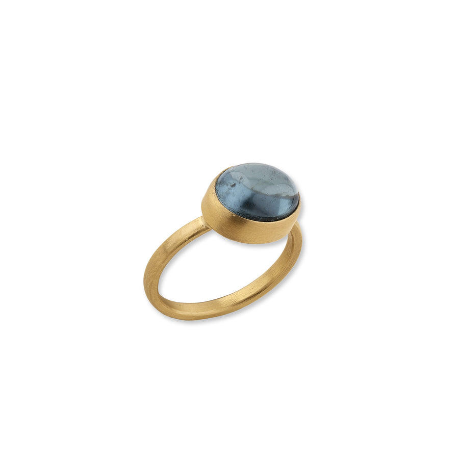 one-of-a-kind JELLYBONBON BLUE OVAL TOURMALINE RING - SIZE 6
