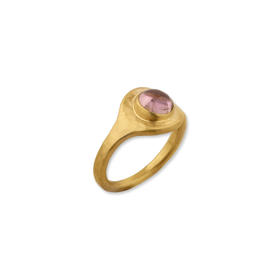 One-of-a-kind JELLYBONBON ROUND PINK TOURMALINE RING - SIZE 6
