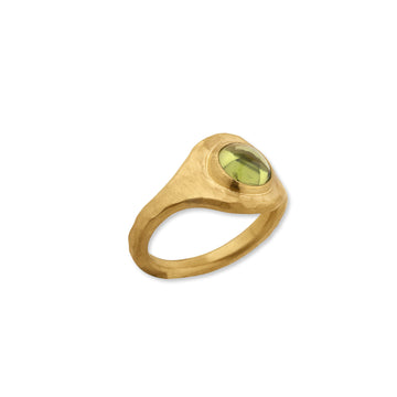 One-of-a-kind JELLYBONBON ROUND GREEN TOURMALINE RING - SIZE 6