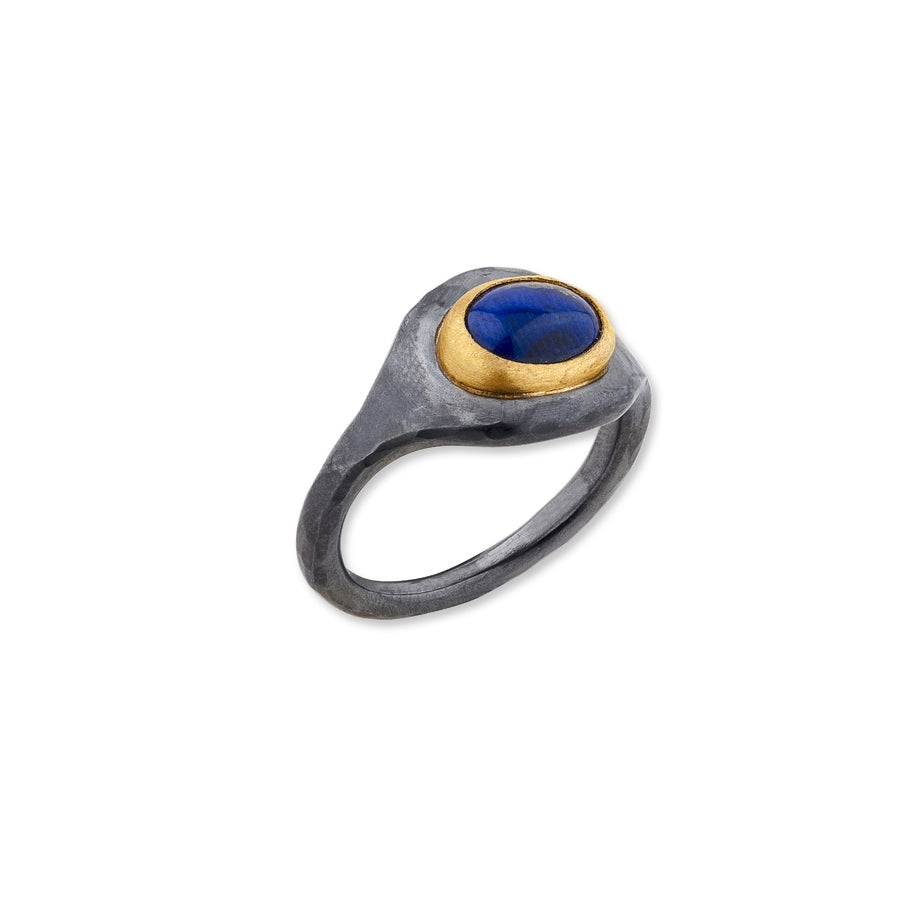 JELLYBONBON LAPIS RING - Oxidized Sterling Silver and Gold