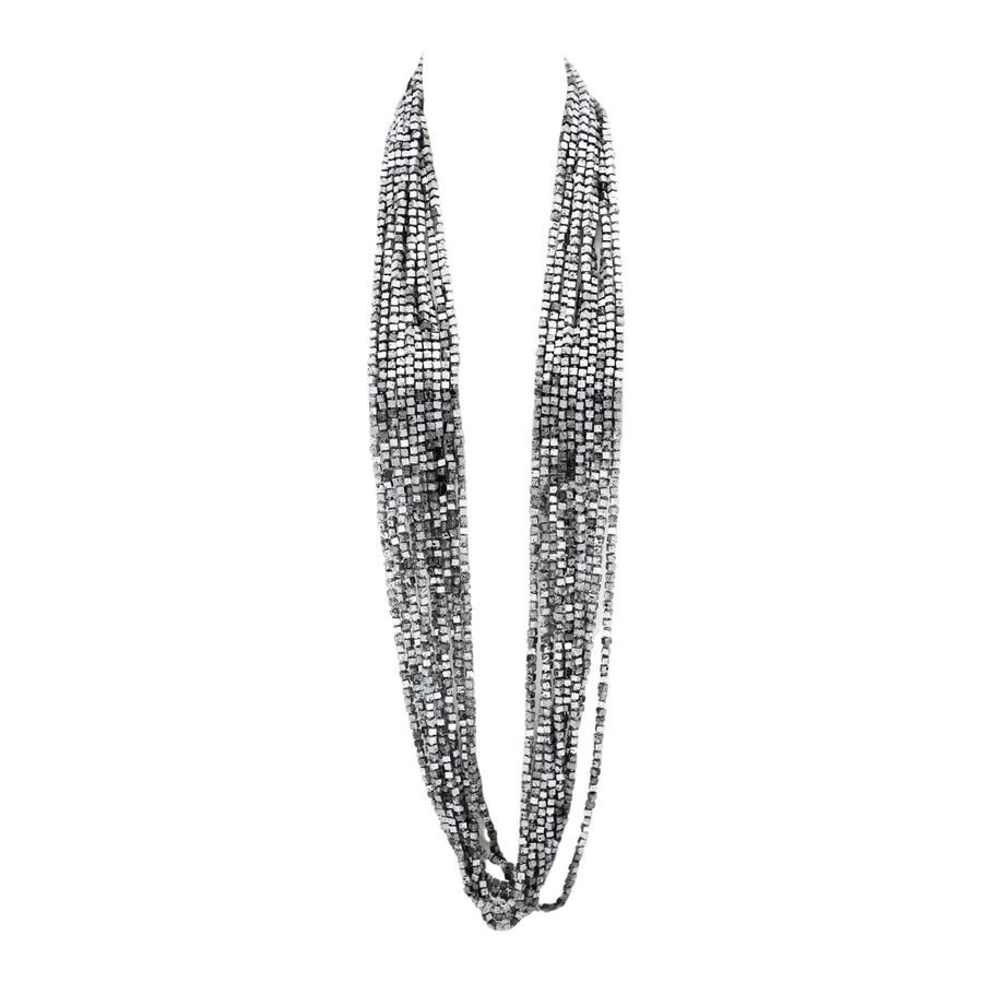 Silver/Black Hand Painted Next Pashmina Necklaces