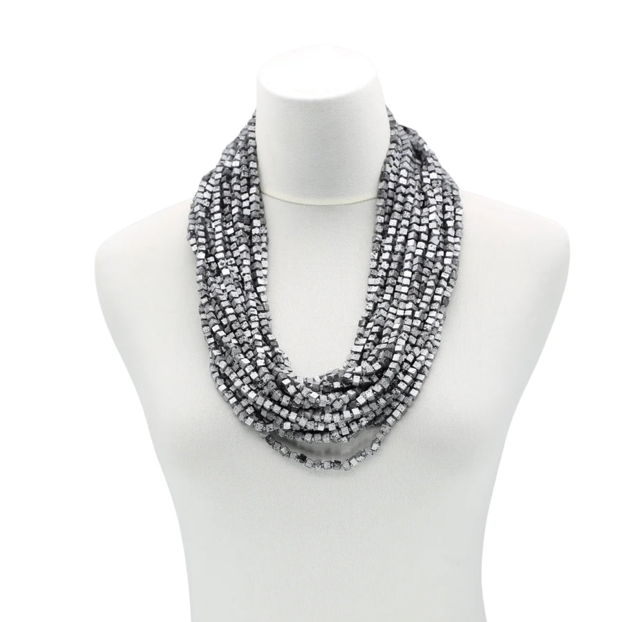 Silver/Black Hand Painted Next Pashmina Necklaces