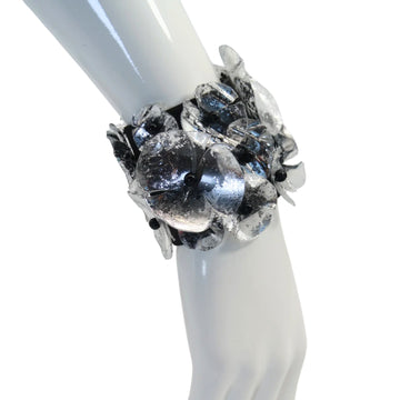 Silver Bracelet - Upcycled Plastic Bottles Poppy with Elastic Band