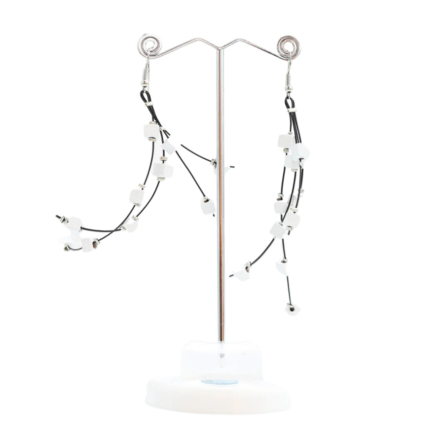 White Pashmina Earrings