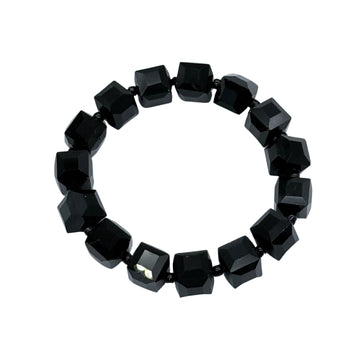 Sparkle Black Big Crystal Cube Bead Bracelet