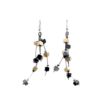 Black/Gold Pashmina Earrings
