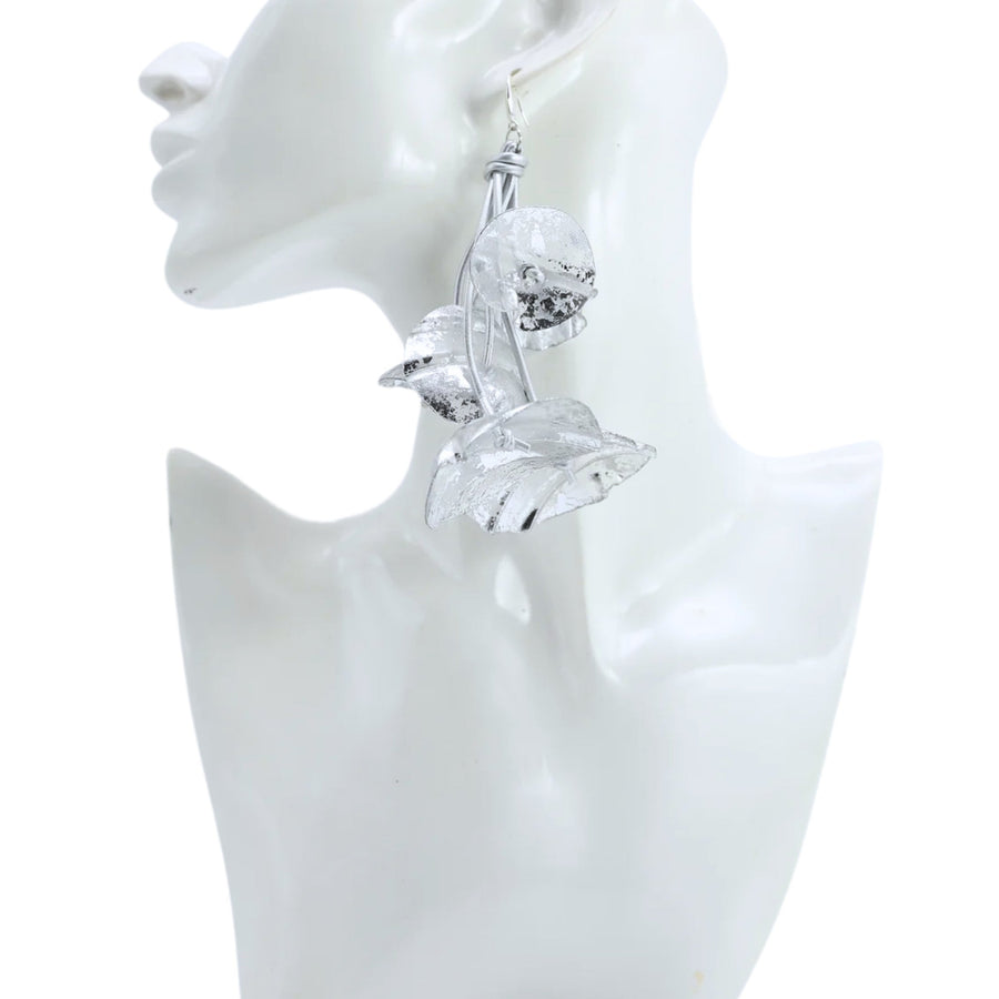 Silver WATER LILY EARRINGS