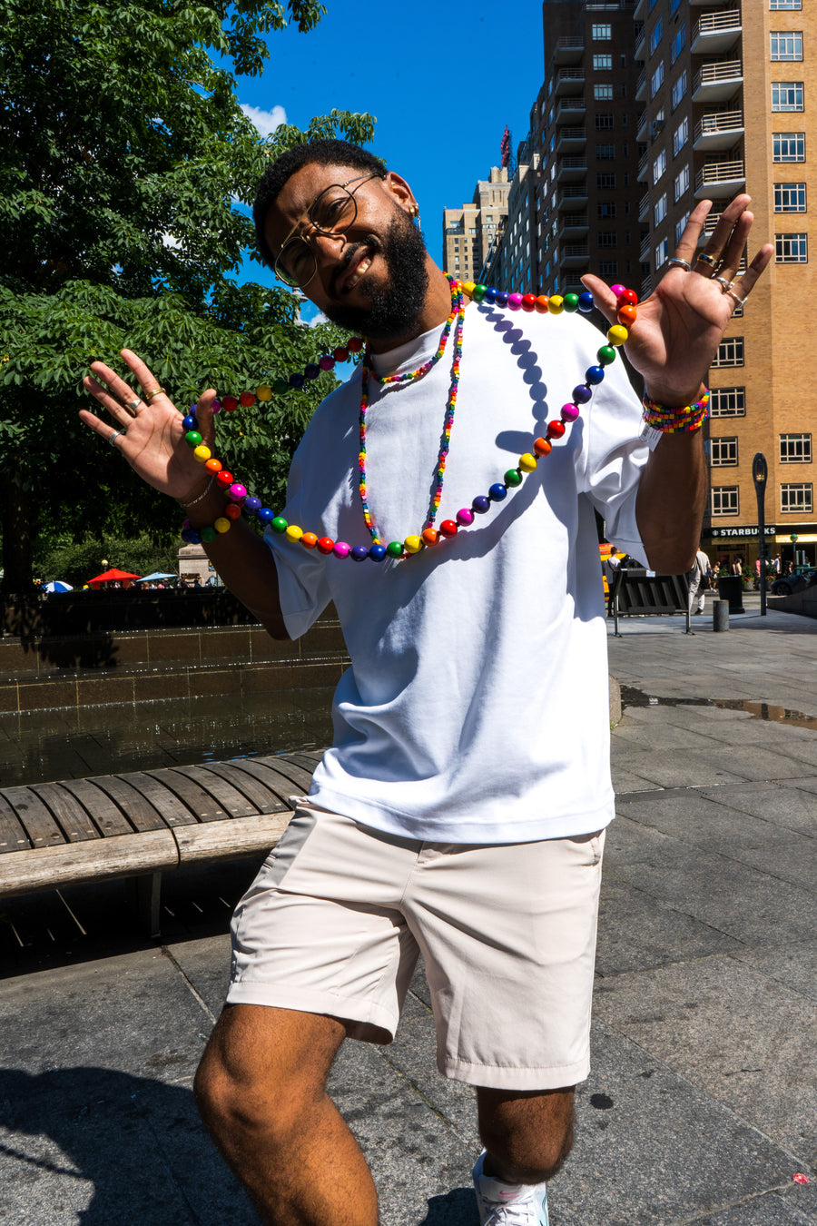 Wooden Beads Necklace - Rainbow