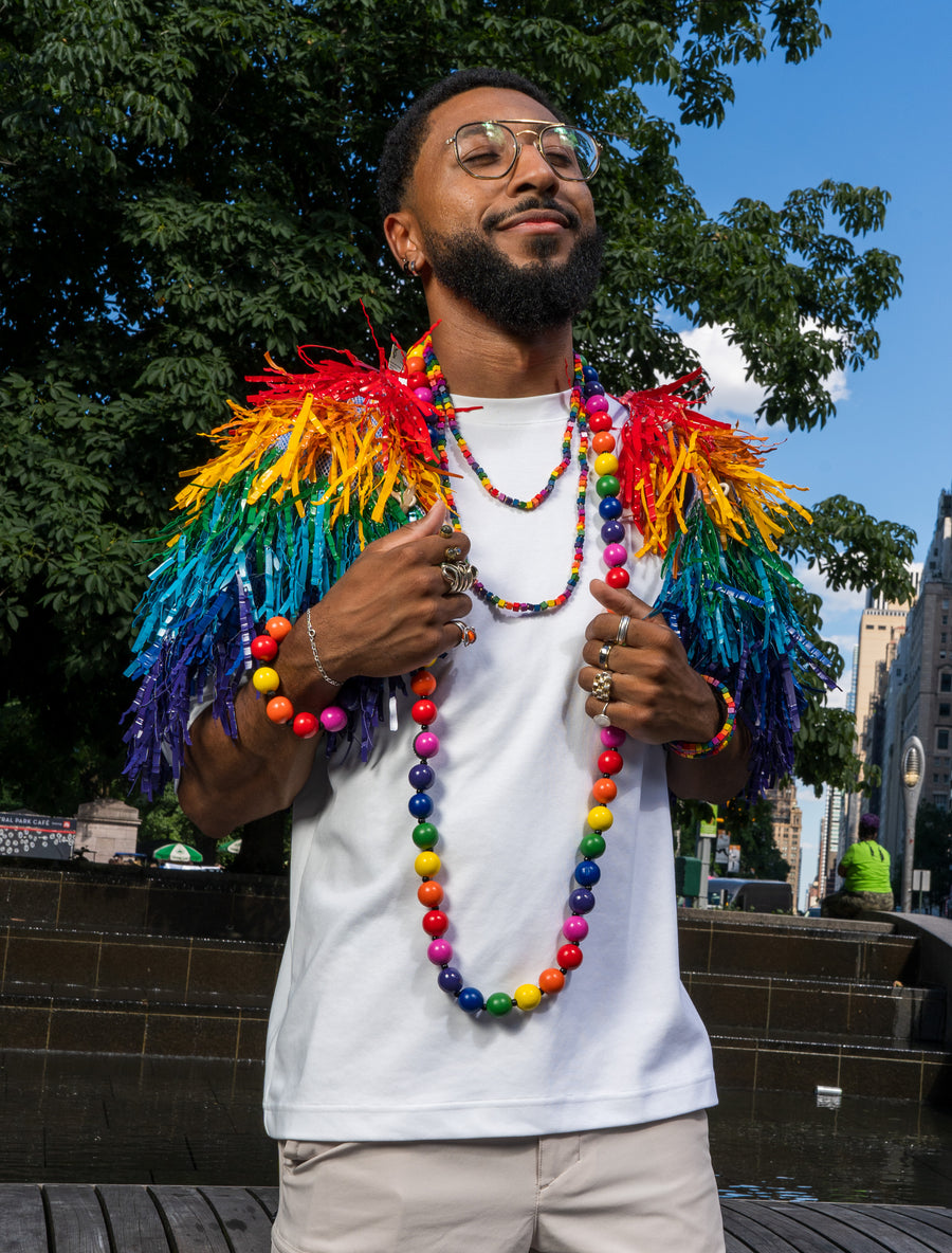 Wooden Beads Necklace - Rainbow