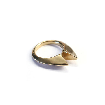 Brass Double Peak Ring - Size 7