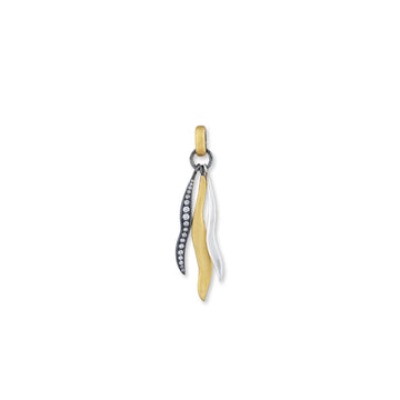 Keller Diamond Pendant Neclace- 24K Yellow Gold & Oxidized and Fine Sterling Silver