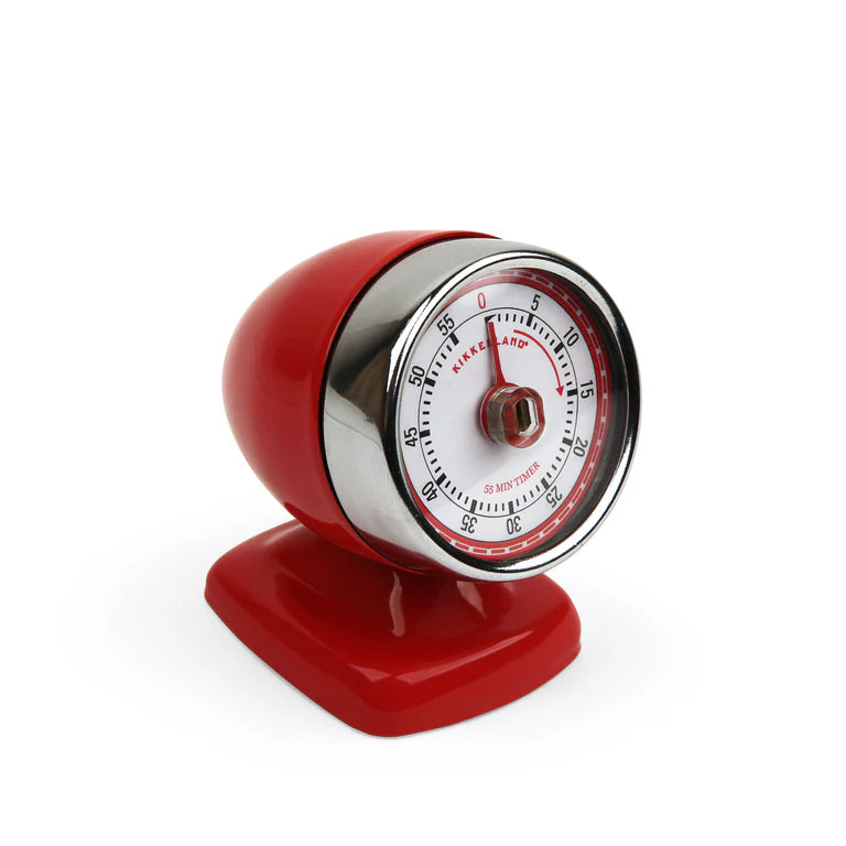 RED VINTAGE STREAMLINE KITCHEN TIMER