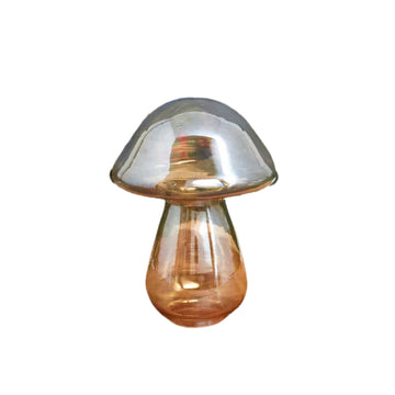 Gold Luster Glass Mushroom - Large