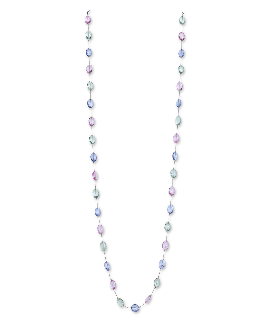 GREEN , PINK AND PURPLE TOPAZ NECKLACE