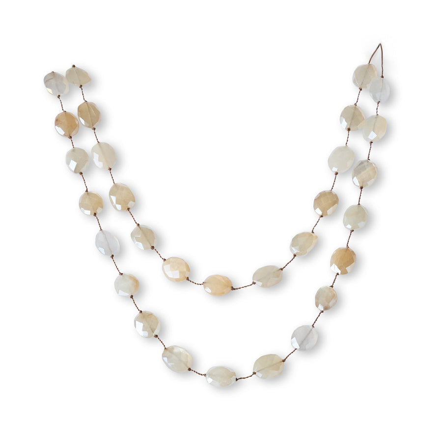 Coated White Moonstone Necklace