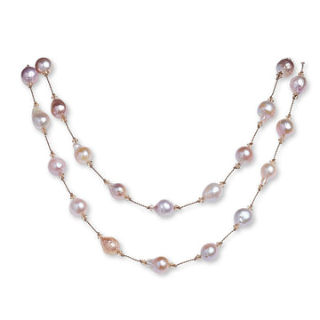 Small Pink Baroque Pearl Necklace