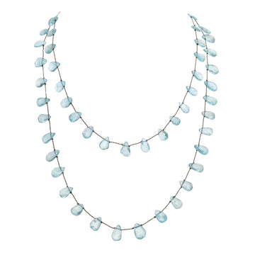Faceted Aquamarine Teardrop Necklace