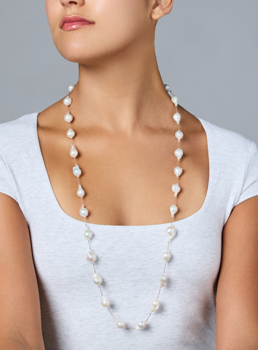 Gramercy White Baroque Pearl Necklace