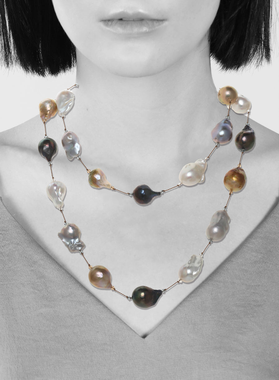 Multi-Color Baroque Pearl Necklace
