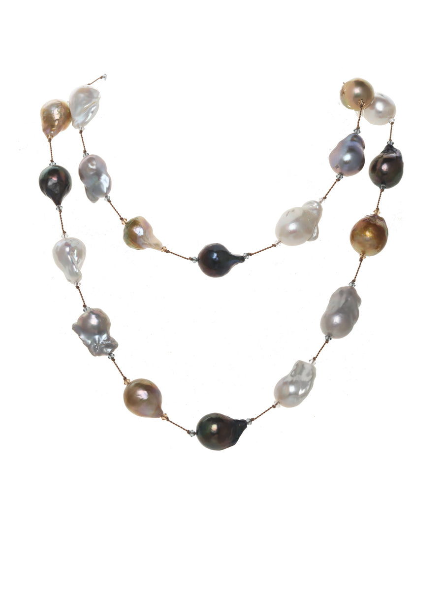 Multi-Color Baroque Pearl Necklace