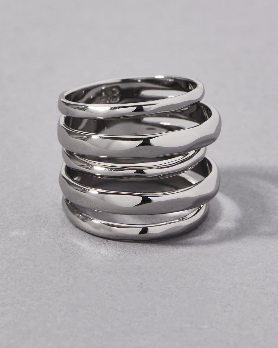 RHODIUM LAYERED RING - SIZE 7