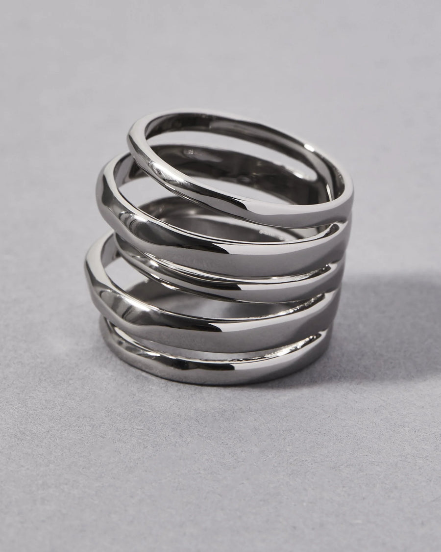 RHODIUM LAYERED RING - SIZE 8