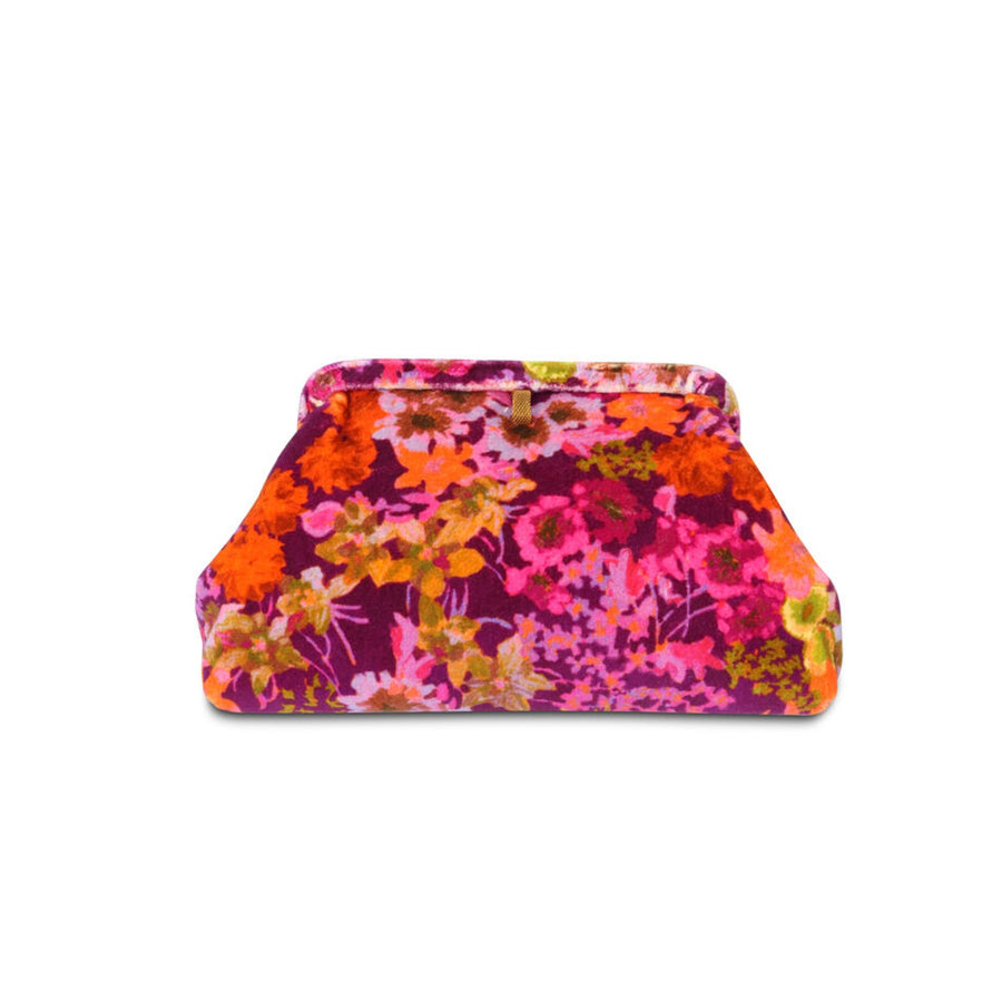 Liette Velvet Clutch - Hot Pink/Magenta