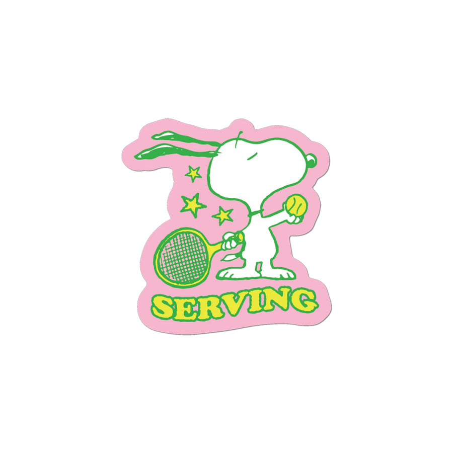 Serving by Snoopy (Tennis) Sticker