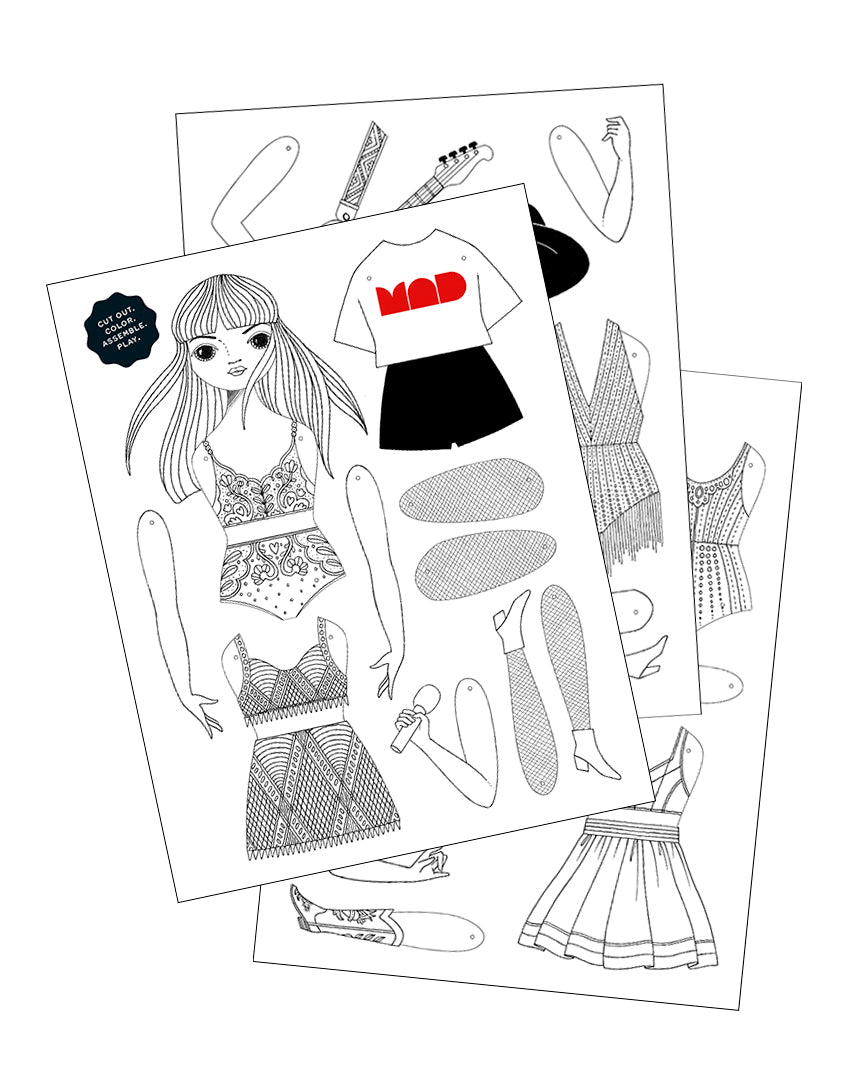 PLAY LIKE A POPSTAR PAPER DOLL