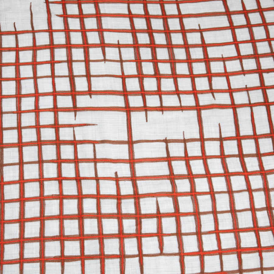 REPRISE WOOL SCARF-RED