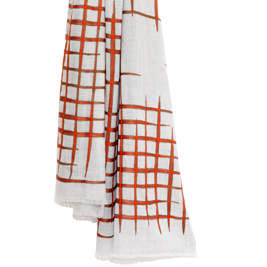 REPRISE WOOL SCARF-RED