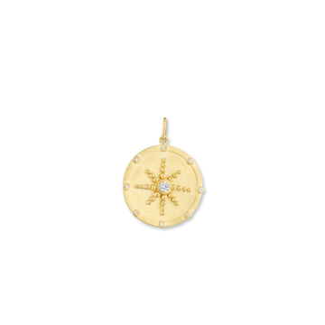 COMPASS MEDALLION PENDANT - 22K Yellow Gold