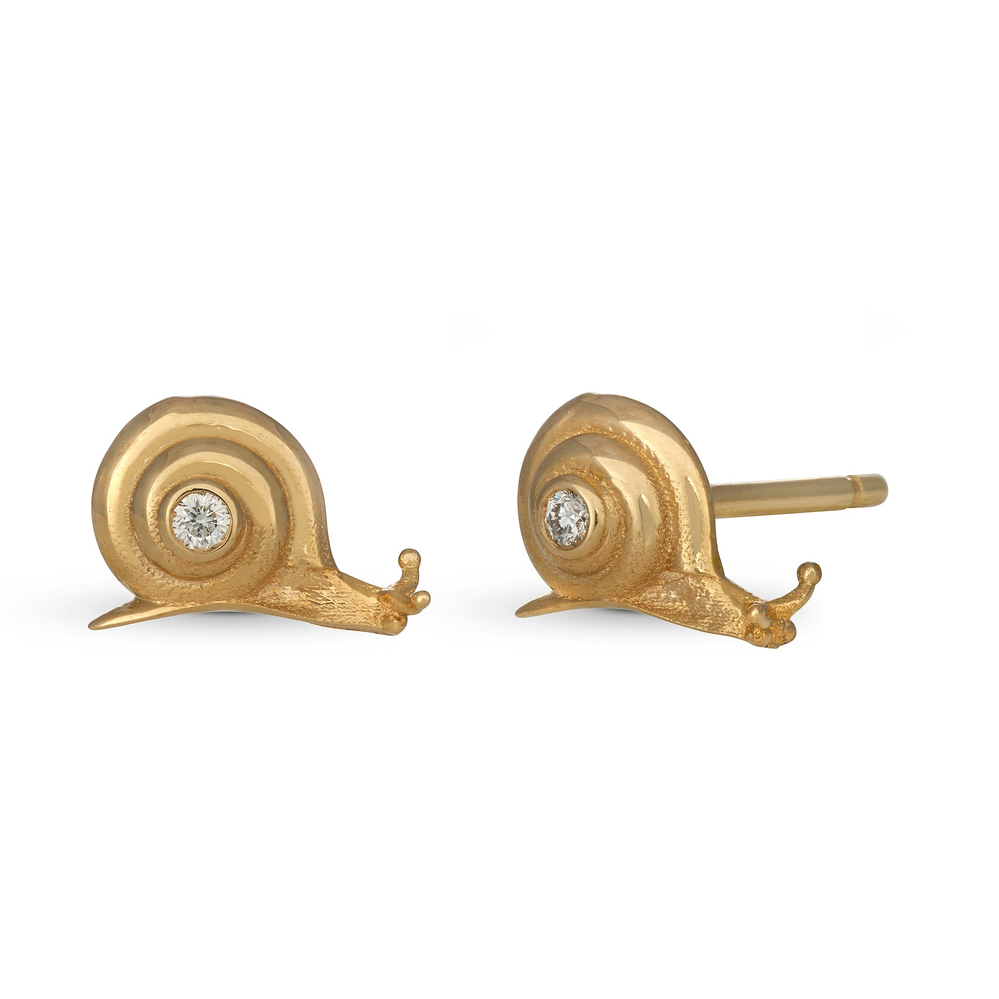 14k yellow gold hotsell snail shell earrings